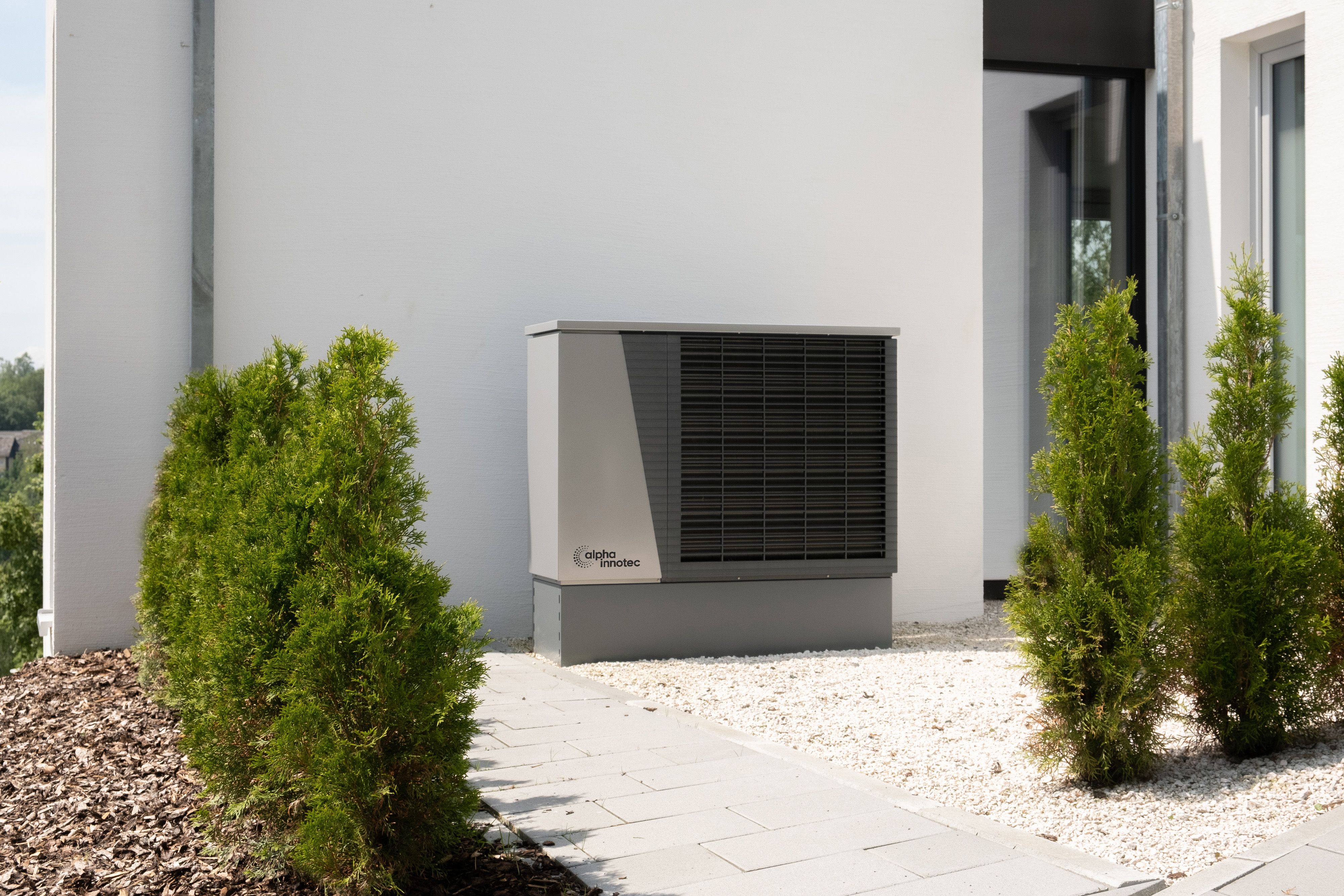A home heat pump representing a renewable installer web portal