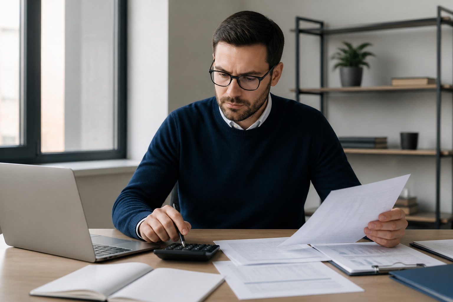 A commercial professional preparing a proposal and supporting documents
